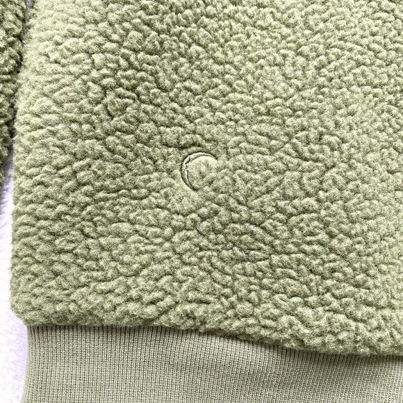ZYIA ACTIVE Flying V Green Black Fleece Jacket Size Small Women Teddy Bear Fuzzy - Picture 6 of 12